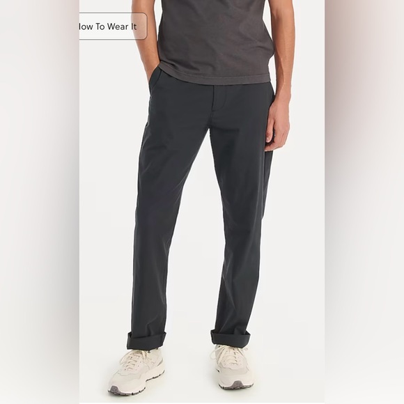 J.Crew NWT 1040 Athletic tapered-fit tech pant in black 34/32 - Picture 1 of 7